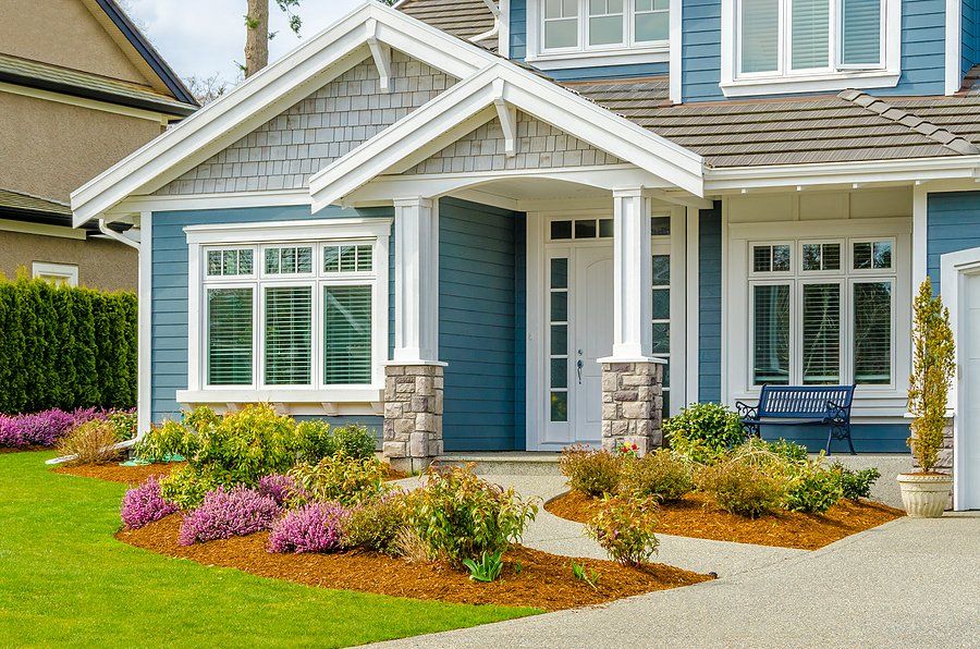 big house with garden