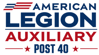 American Legion Auxiliary Post 40 logo in red, white, and blue
