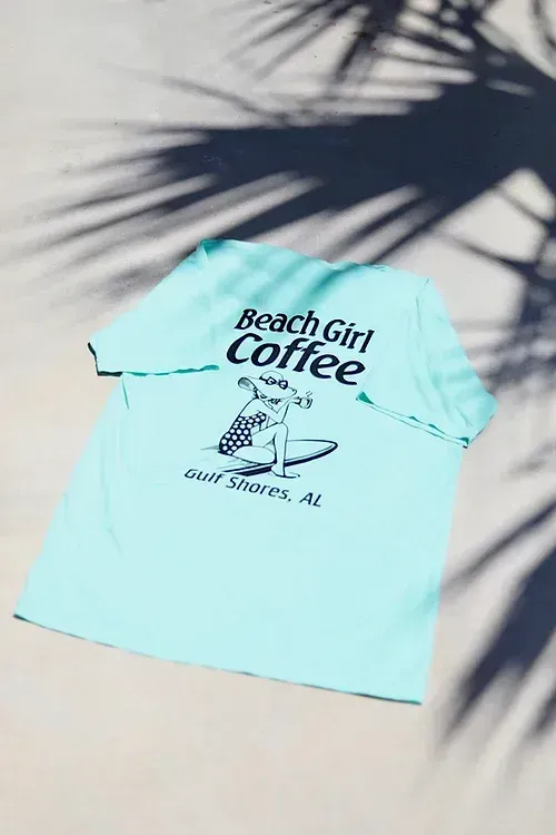 Beach Girl Coffee Tee (Green)