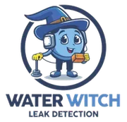 A logo for a company called water witch leak detection.
