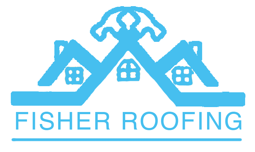 The logo for Fisher Roofing, LLC shows a house and a hammer
