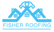 The logo for Fisher Roofing, LLC shows a house and a hammer