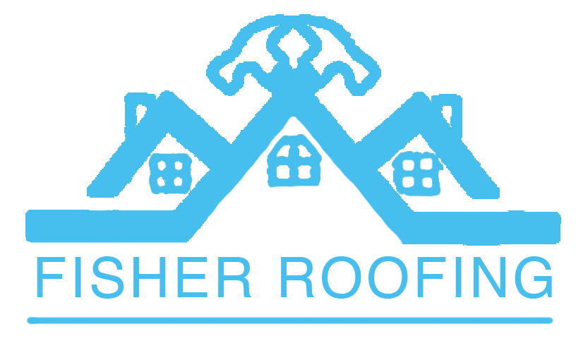 The logo for Fisher Roofing, LLC shows a house and a hammer