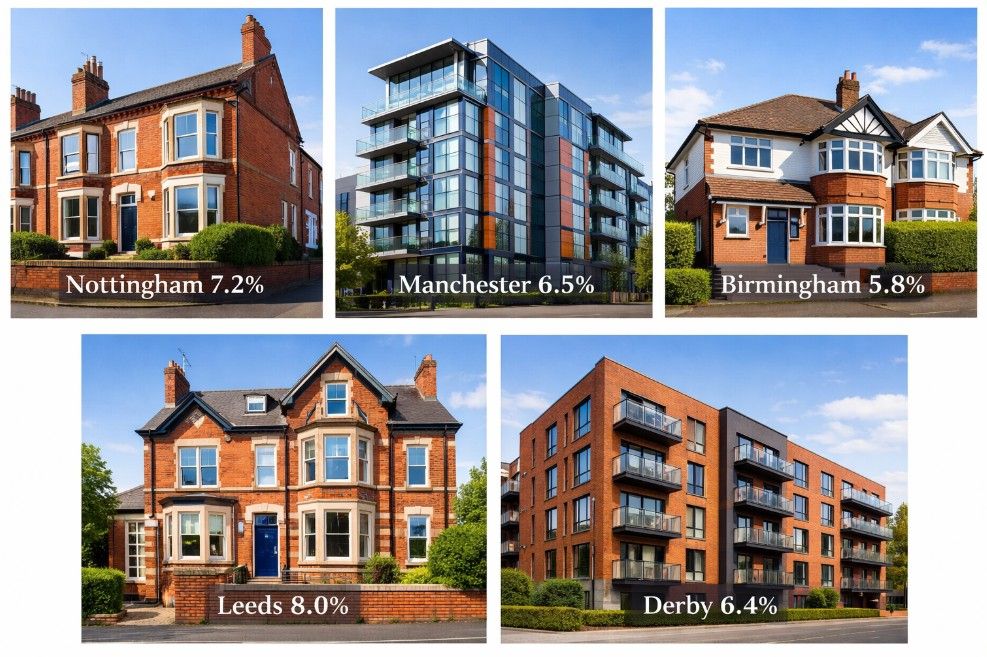 Some cities in England with the best yields for HMO property investment