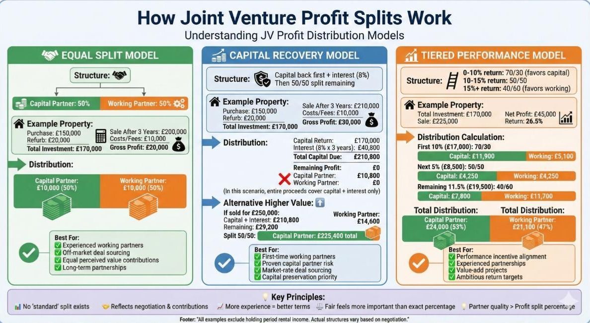 infographic showing principles of Understanding JV Profit Distribution Models