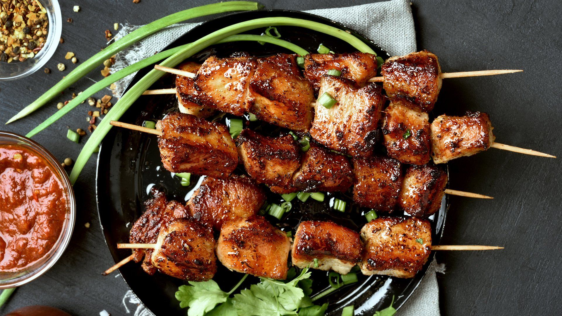 Honey BBQ Chicken Skewers