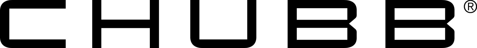 The word chubb is written in black and white on a white background.