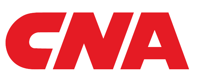 A red cna logo on a white background