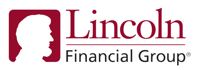 A logo for lincoln financial group with a silhouette of a person 's face