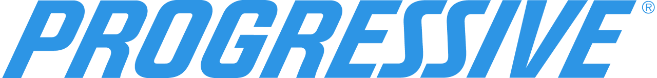 The word progressive is written in blue on a white background.