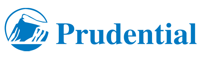 The prudential logo is blue and white with a mountain in the middle.