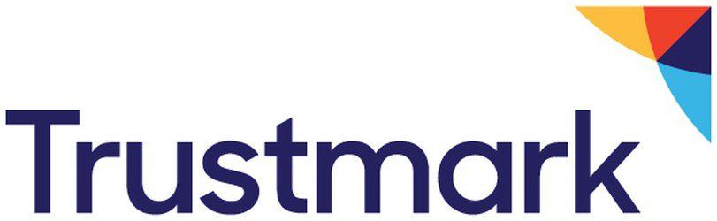 The trustmark logo has a colorful triangle in the middle of it.