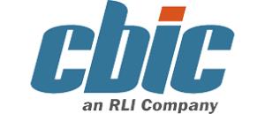 A blue and orange logo for a company called cbic