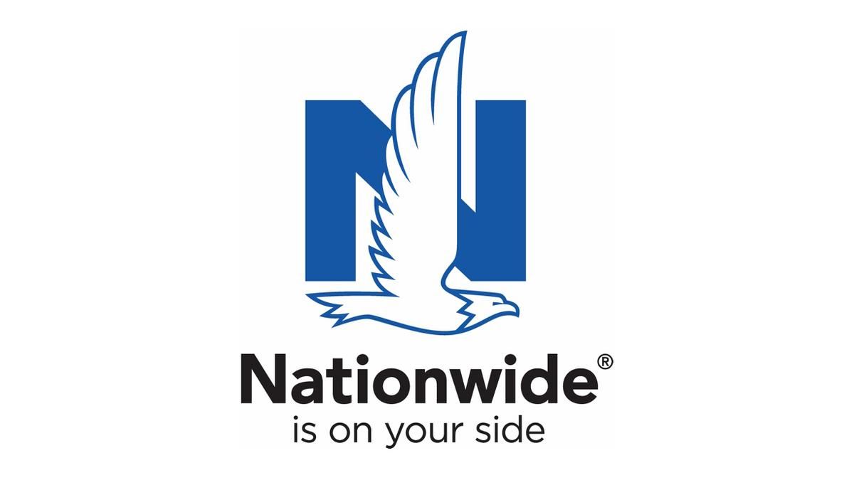 The logo for nationwide is on your side with a bird on it.