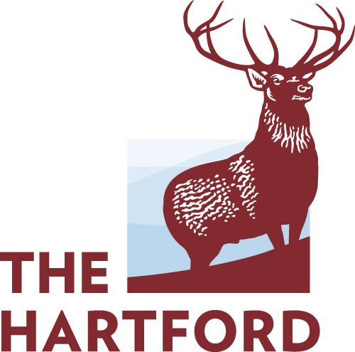 The hartford logo shows a deer standing on top of a hill.