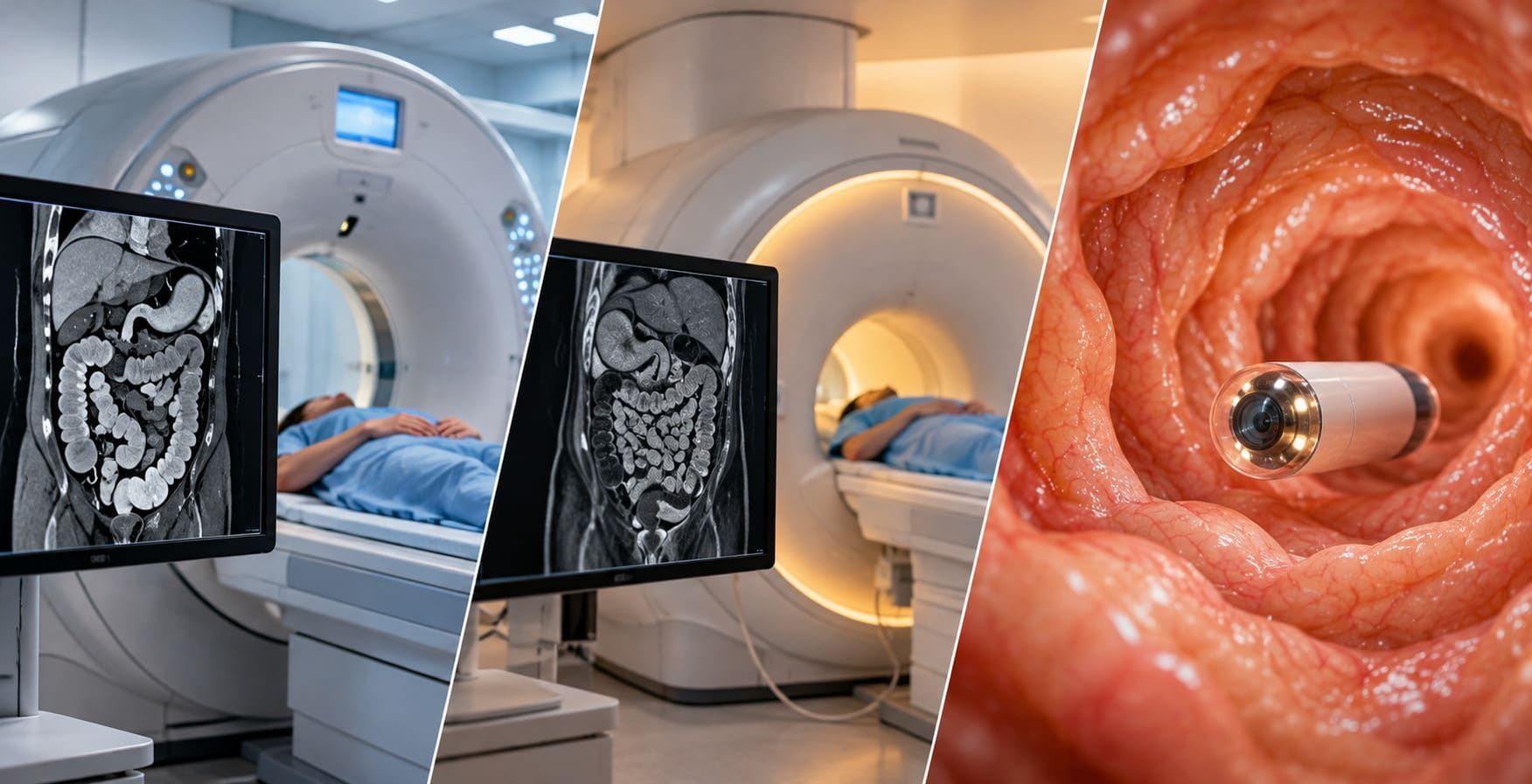 CT Enterography أم MR Enterography أم كبسولة الأمعاء