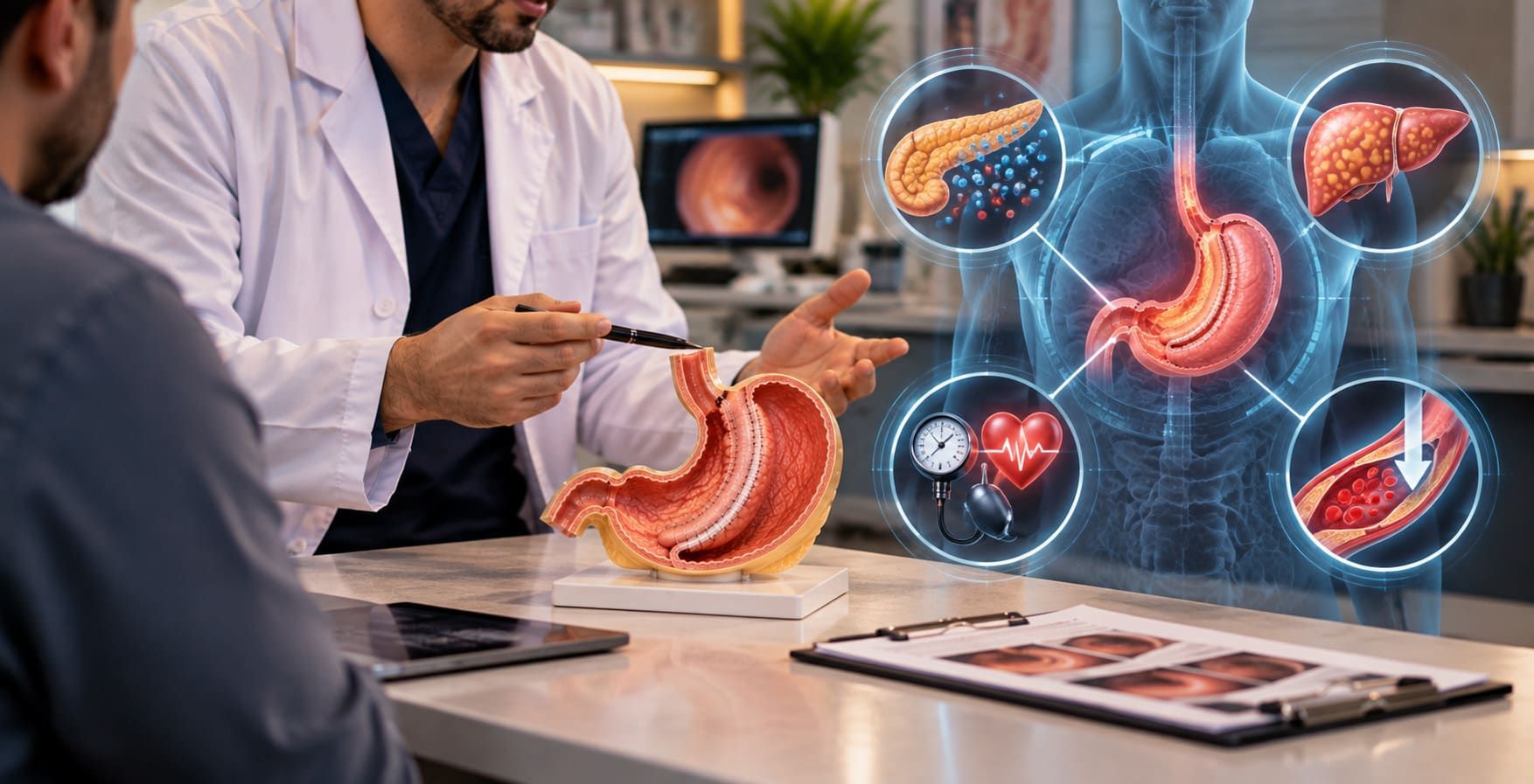 متابعة السكر وHbA1c وضغط الدم ودهون الكبد بعد تكميم المعدة بالمنظار ESG
