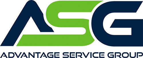Advantage Service Group logo in blue and green with company name below