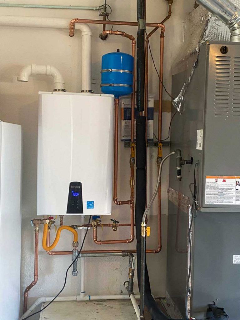 HVAC tech working in house