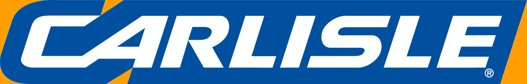 Carlisle logo in white and blue with orange accents