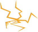 Yellow lightning bolt design.