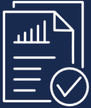 Report document with bar graph and checkmark.