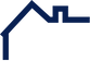 Blue outline of a house roof, ideal for real estate or home-related representation.