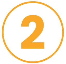 Number 2 in orange within an orange circle.