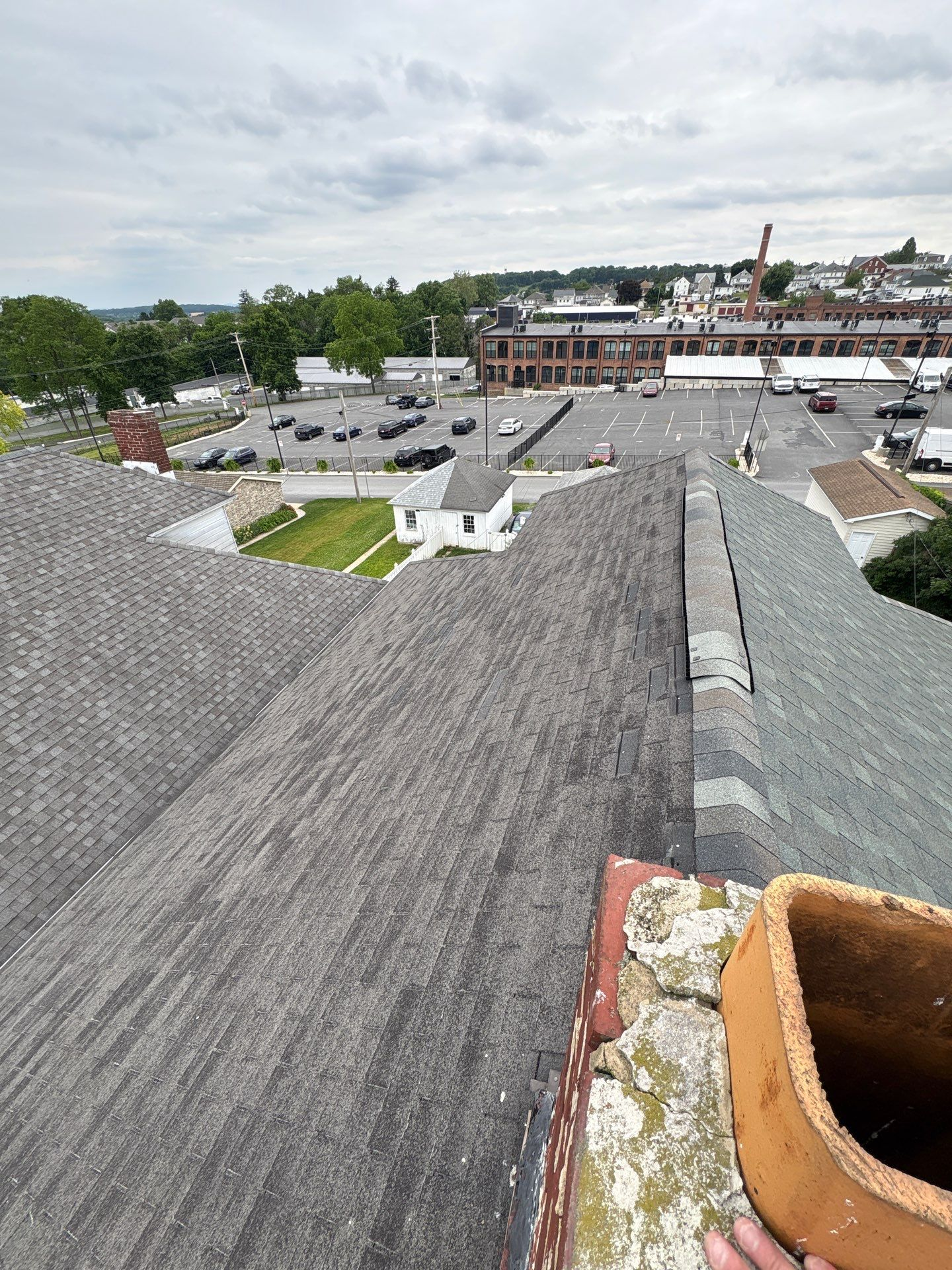 Completed asphalt shingle roof replacement inspected by Joyland Roofing on West Maple Street in Red Lion, PA.