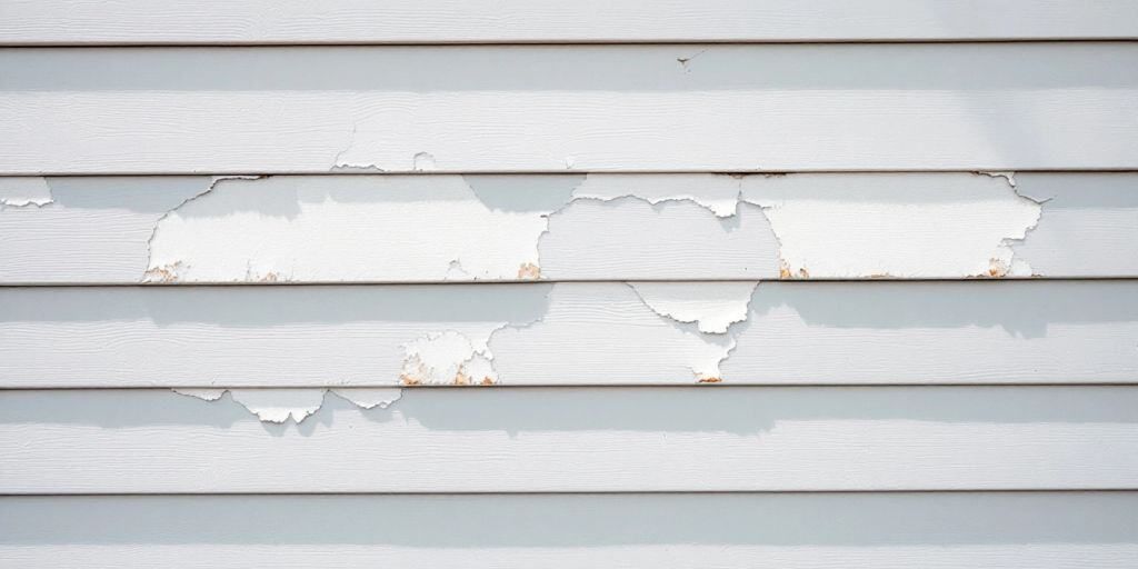 Picture of peeling paint off vinyl siding 