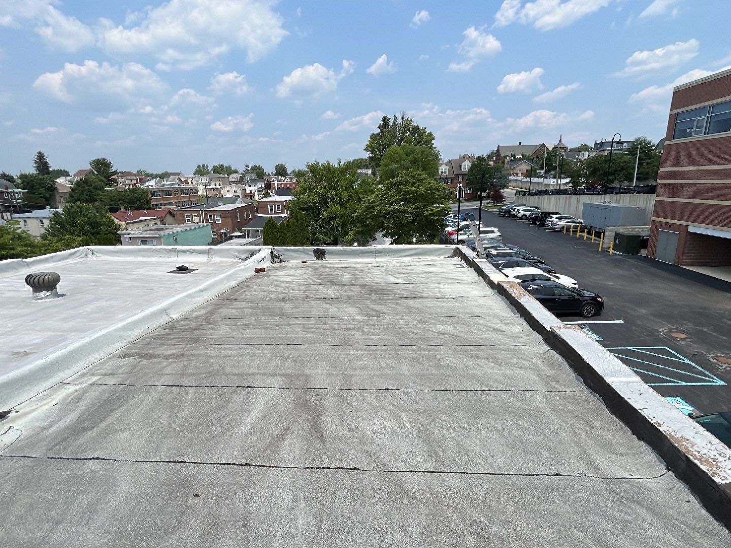 Flat commercial roof replacement on West 4th Avenue in Conshohocken, PA
