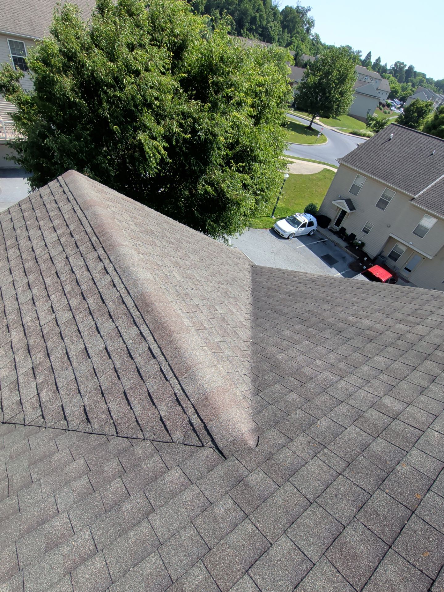 Completed architectural shingle roof replacement on a home along Henley Lane in Mountville, PA.