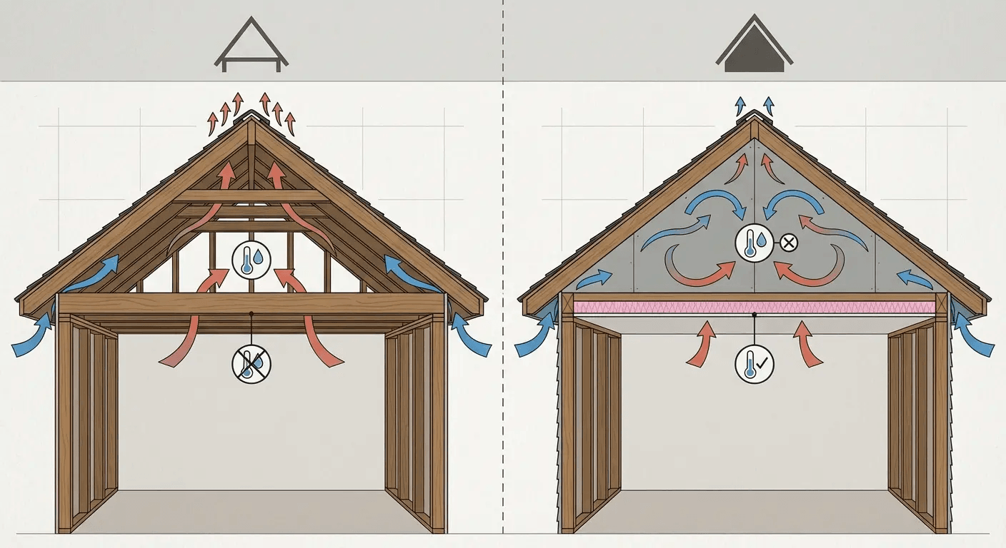 Closed gable system with boxed soffits
