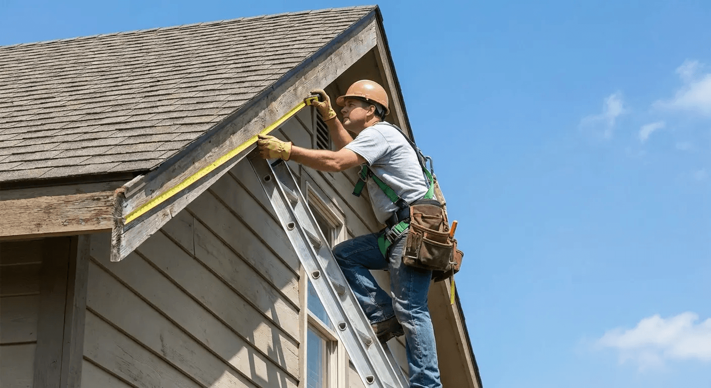 Professional roof overhang inspection and evaluation
