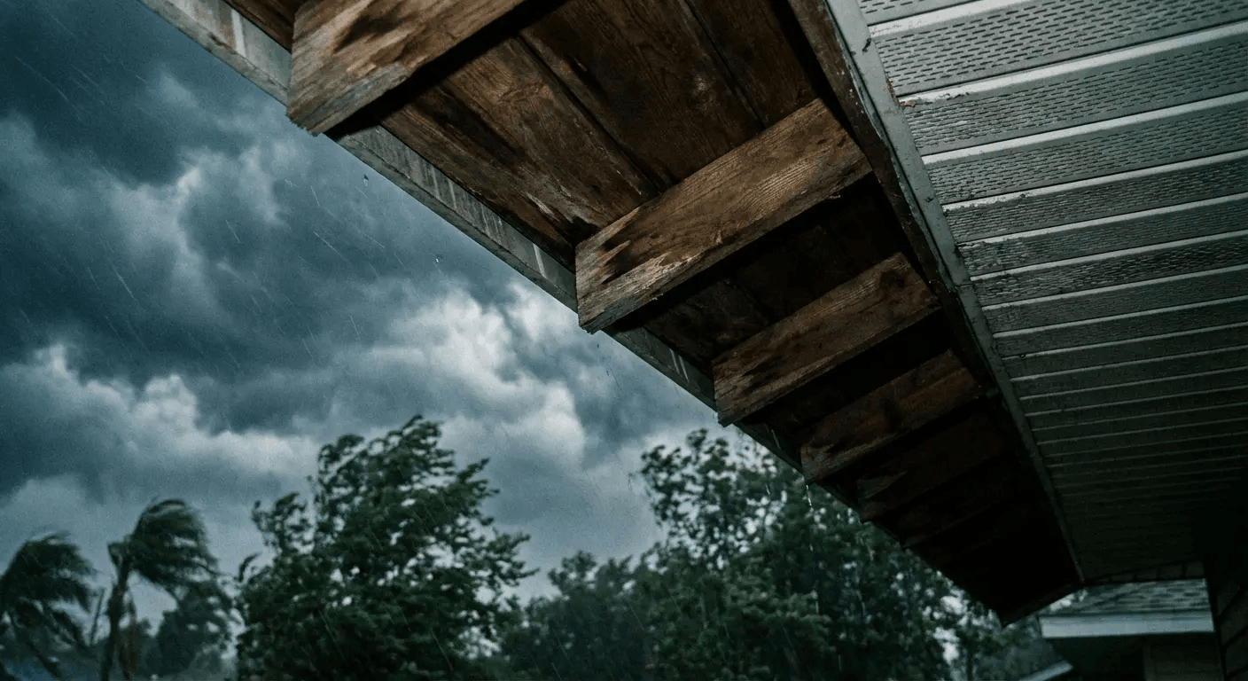 Wind uplift forces on roof overhang