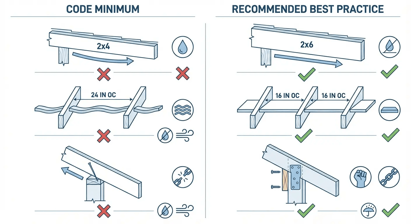 Building code compliance vs actual performance