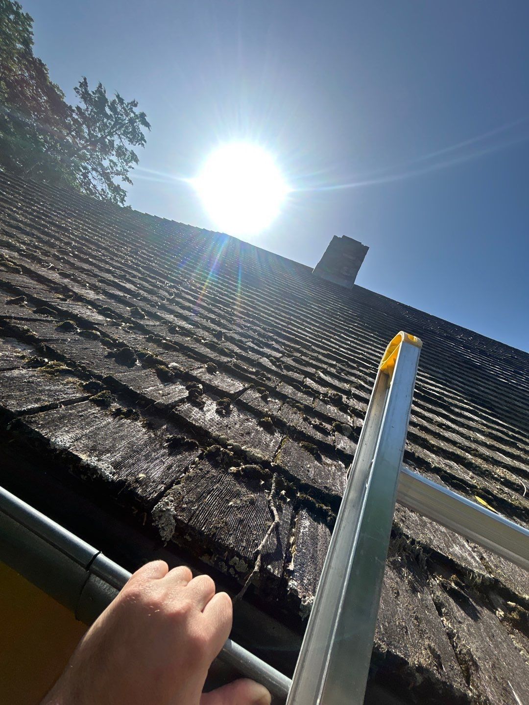 Heavily weathered asphalt shingle roof inspected before replacement on Kerr Road in Reading, PA.