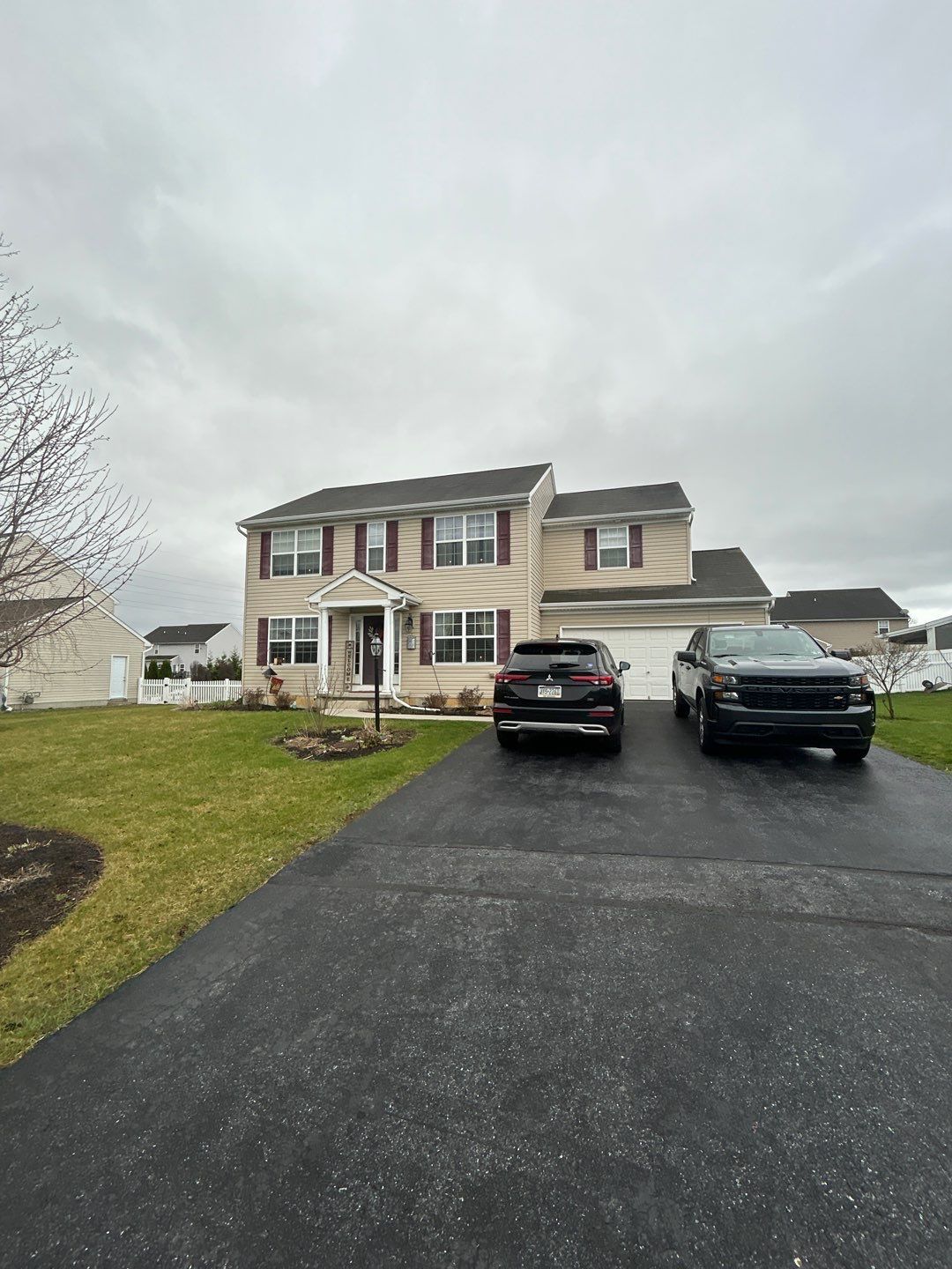 New asphalt shingle roof replacement completed on a home on Oxford Road in Annville, PA by Joyland Roofing.