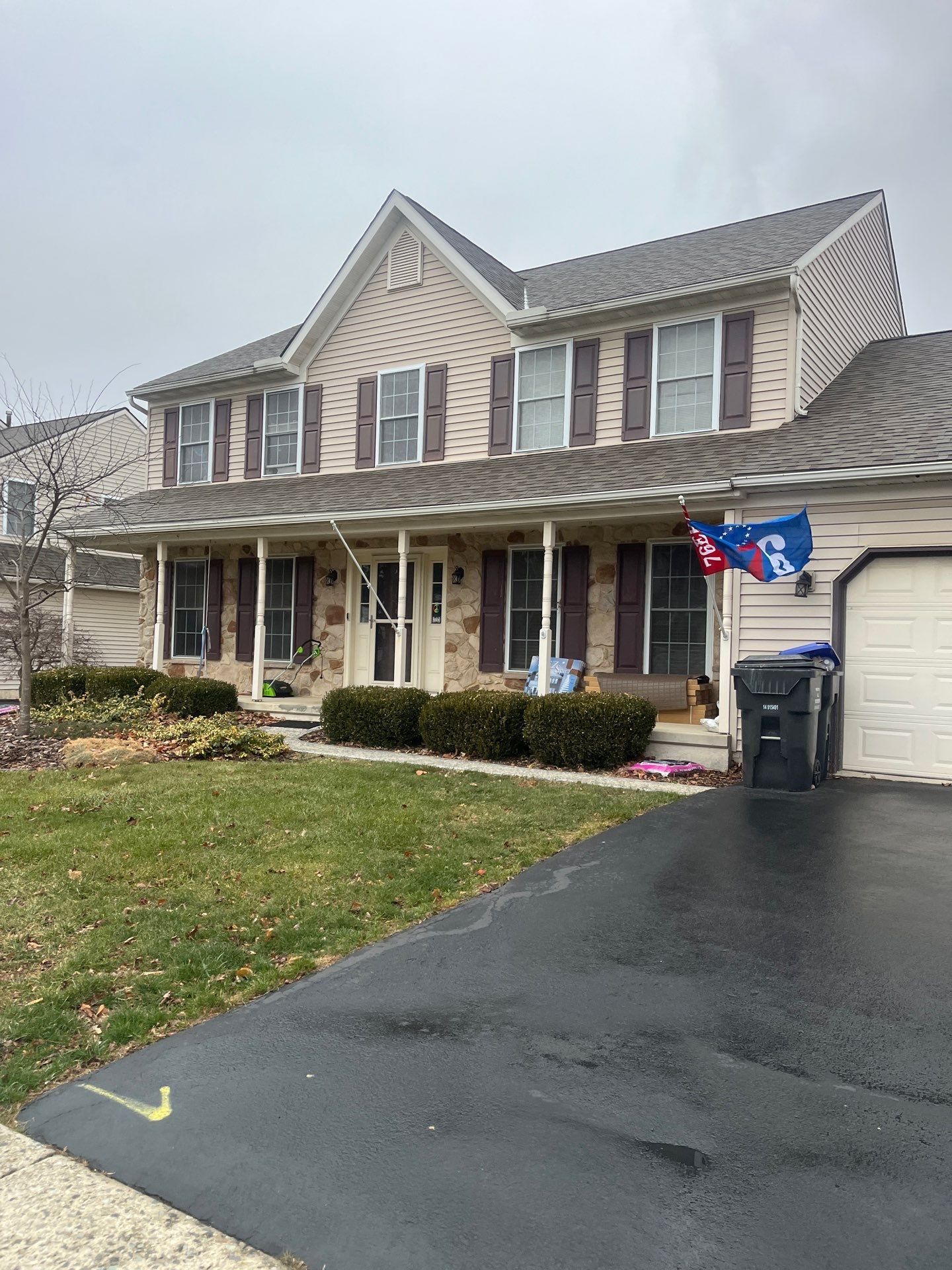 Single-family home with an asphalt shingle roof inspected for roof repairs on Pennwood Drive in Morgantown, PA.