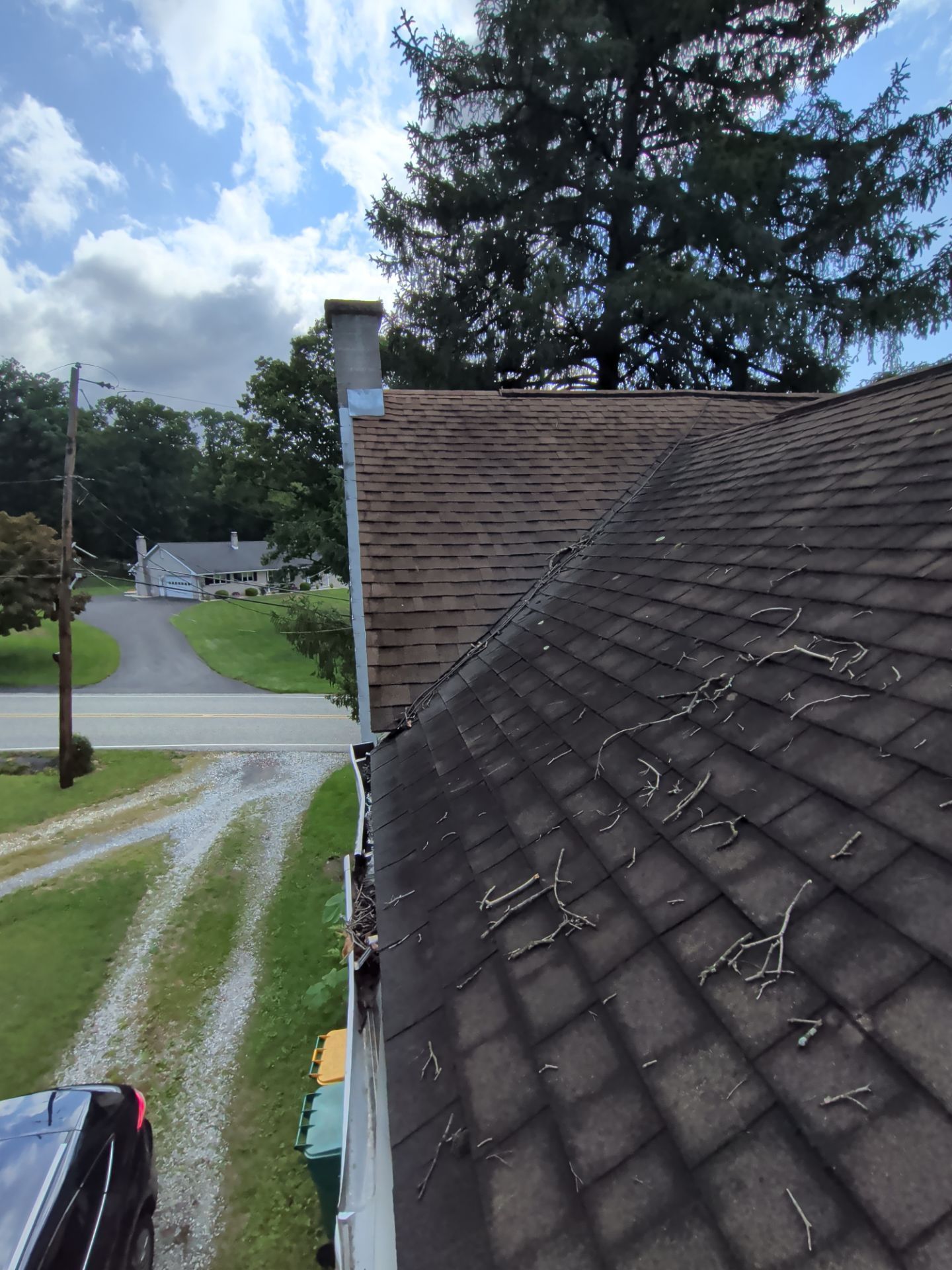 Roof on Lambs Gap Road in Enola, PA, inspected before a residential roof replacement by Joyland Roofing.