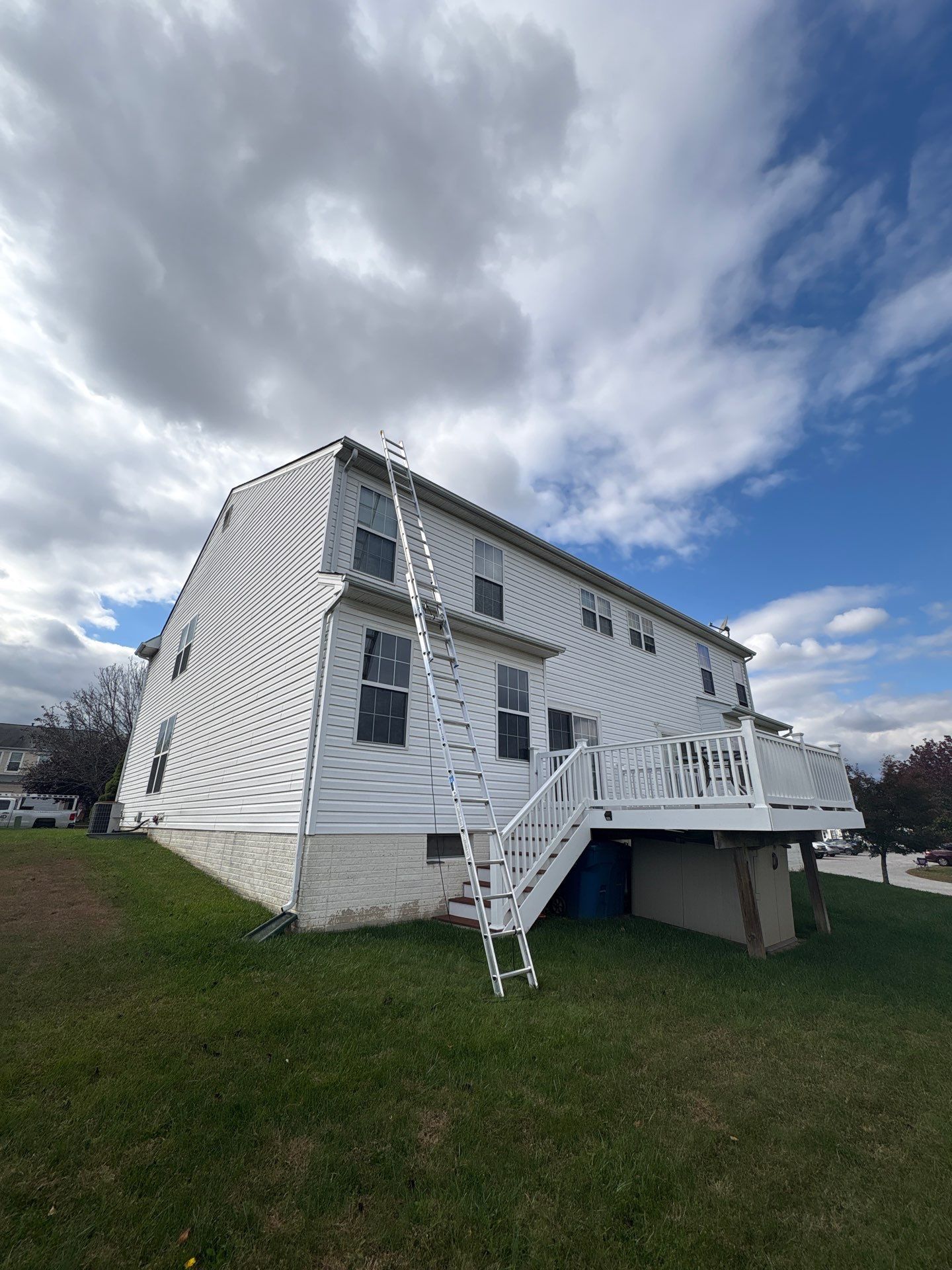 Residential roofing work on a two-story home in Fort Washington, PA