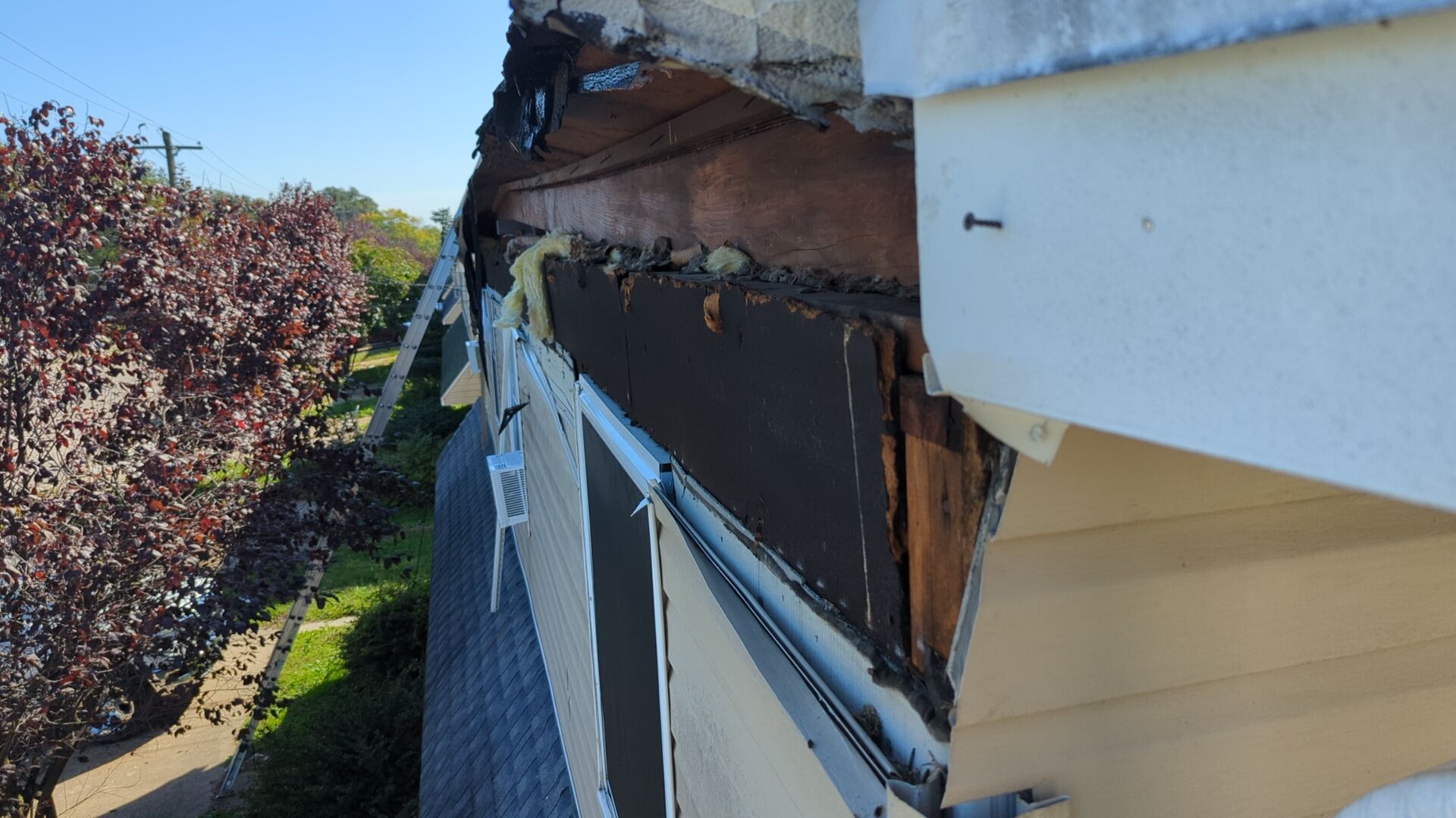 Roof edge and fascia damage requiring repair on Ward Street in Chester PA