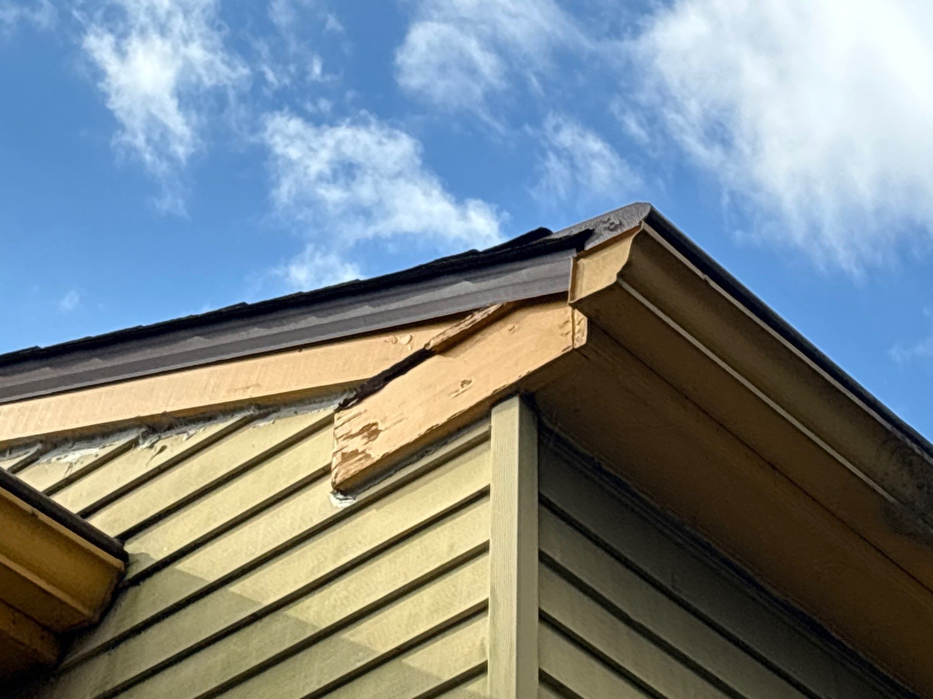 Roof edge and gable trim repair on David Drive in Havertown PA