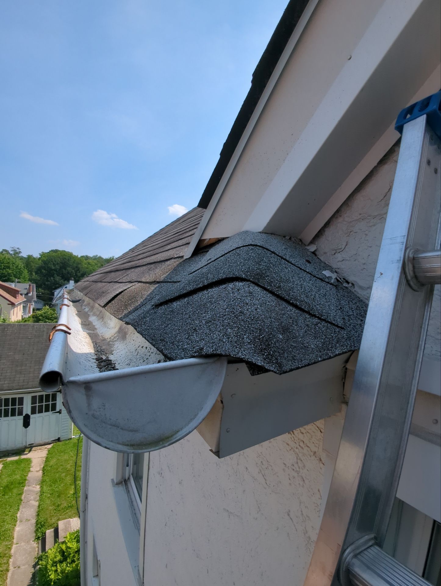 Roof edge and gutter repair on a residential home in Wyndmoor, PA