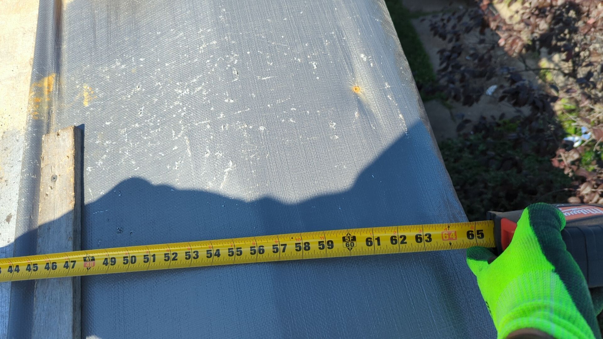 Roof edge measurement for restoration planning on Ward Street in Chester PA