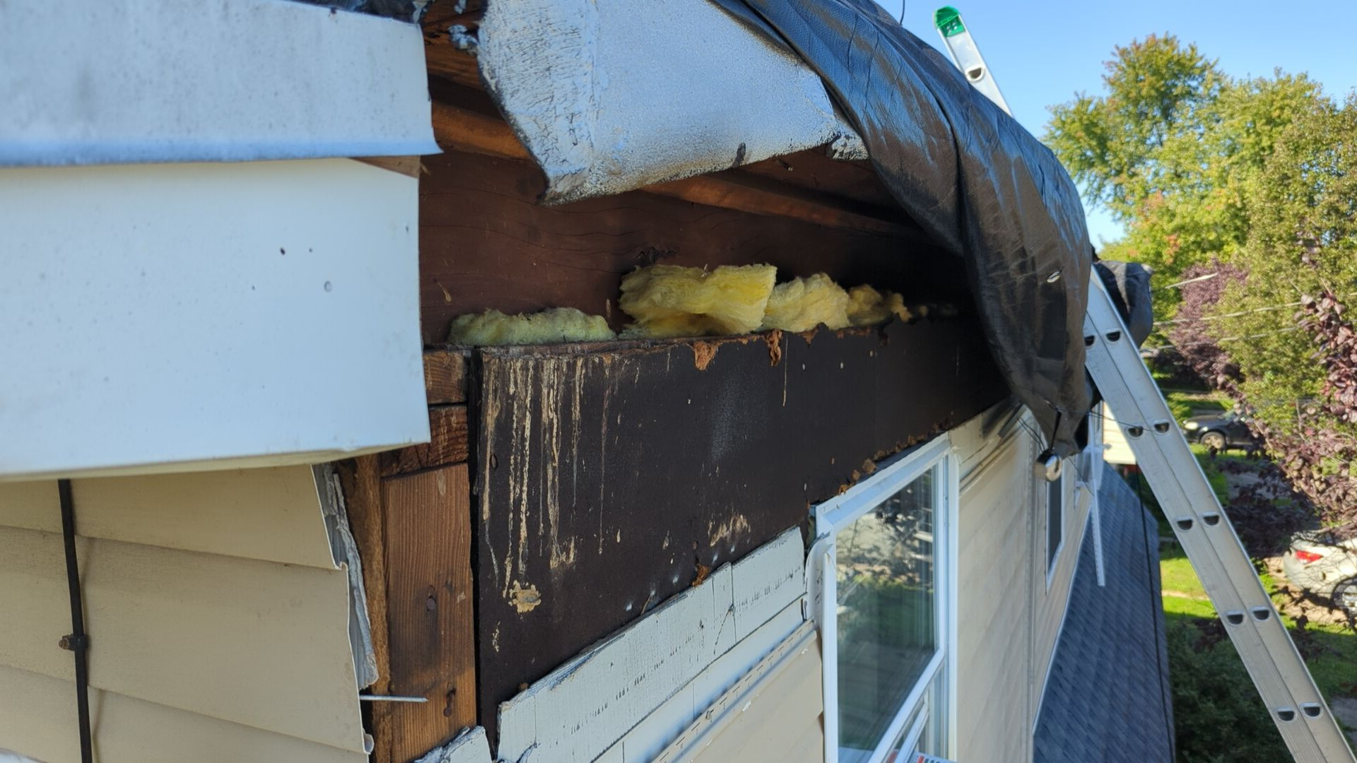 Roof edge reconstruction and water damage repair on Ward Street in Chester PA