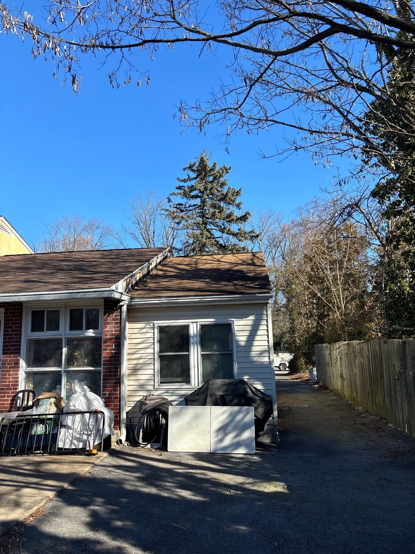 Asphalt shingle roof inspection on a residential home along Haverford Road in Ardmore, PA