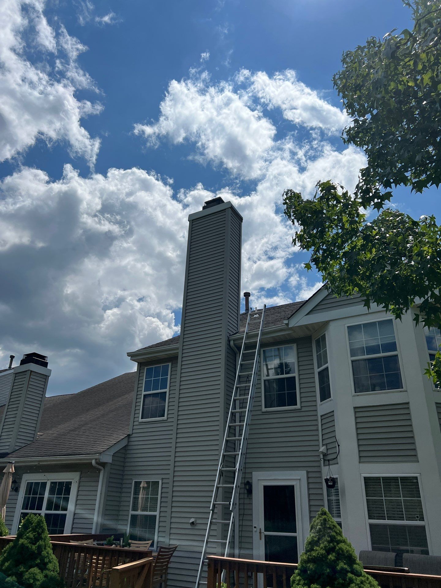 Roof and chimney inspection on Evergreen Court in North Wales, PA
