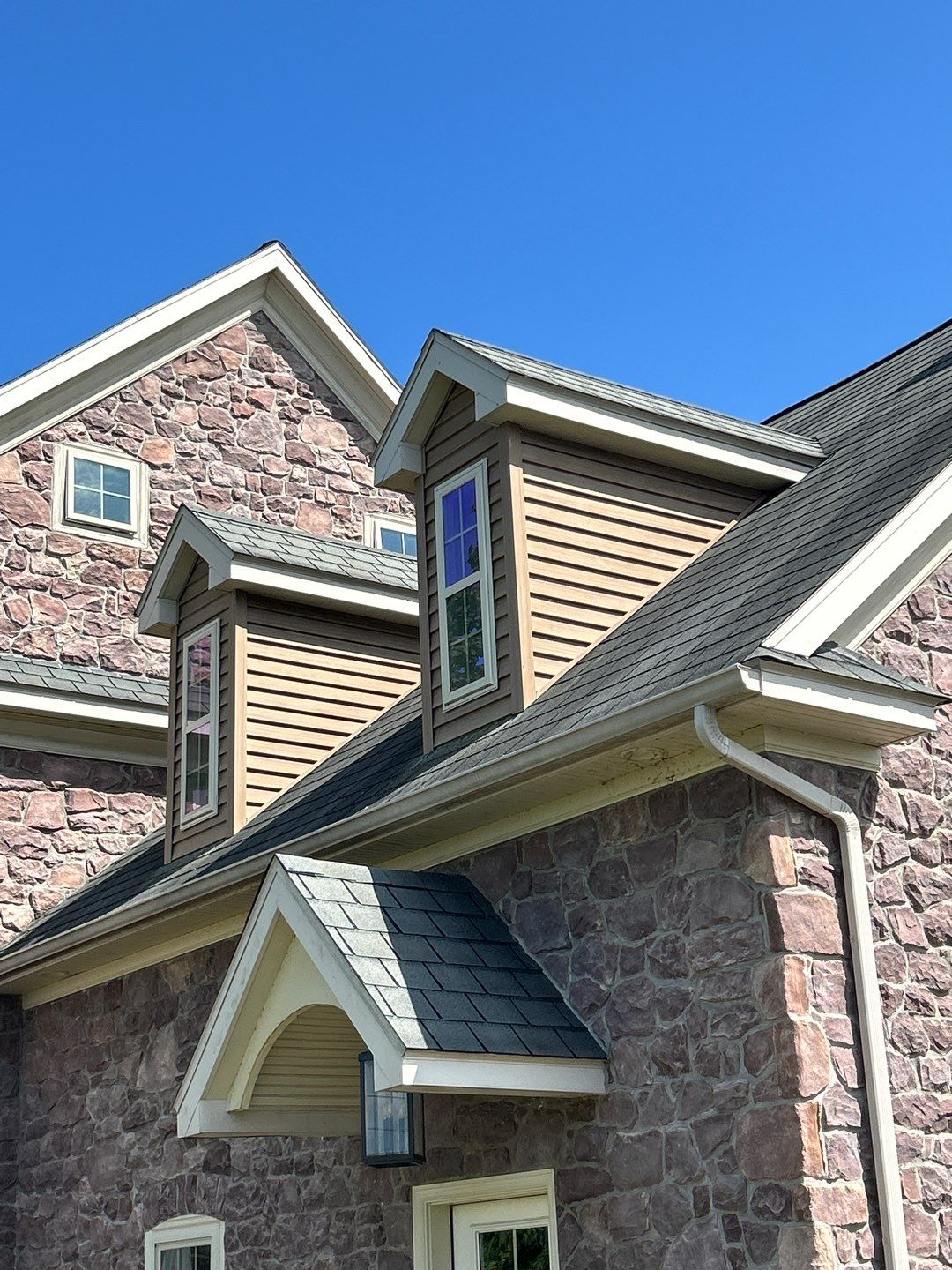 Architectural shingle roof with dormers inspected at a home on Mountain Road.