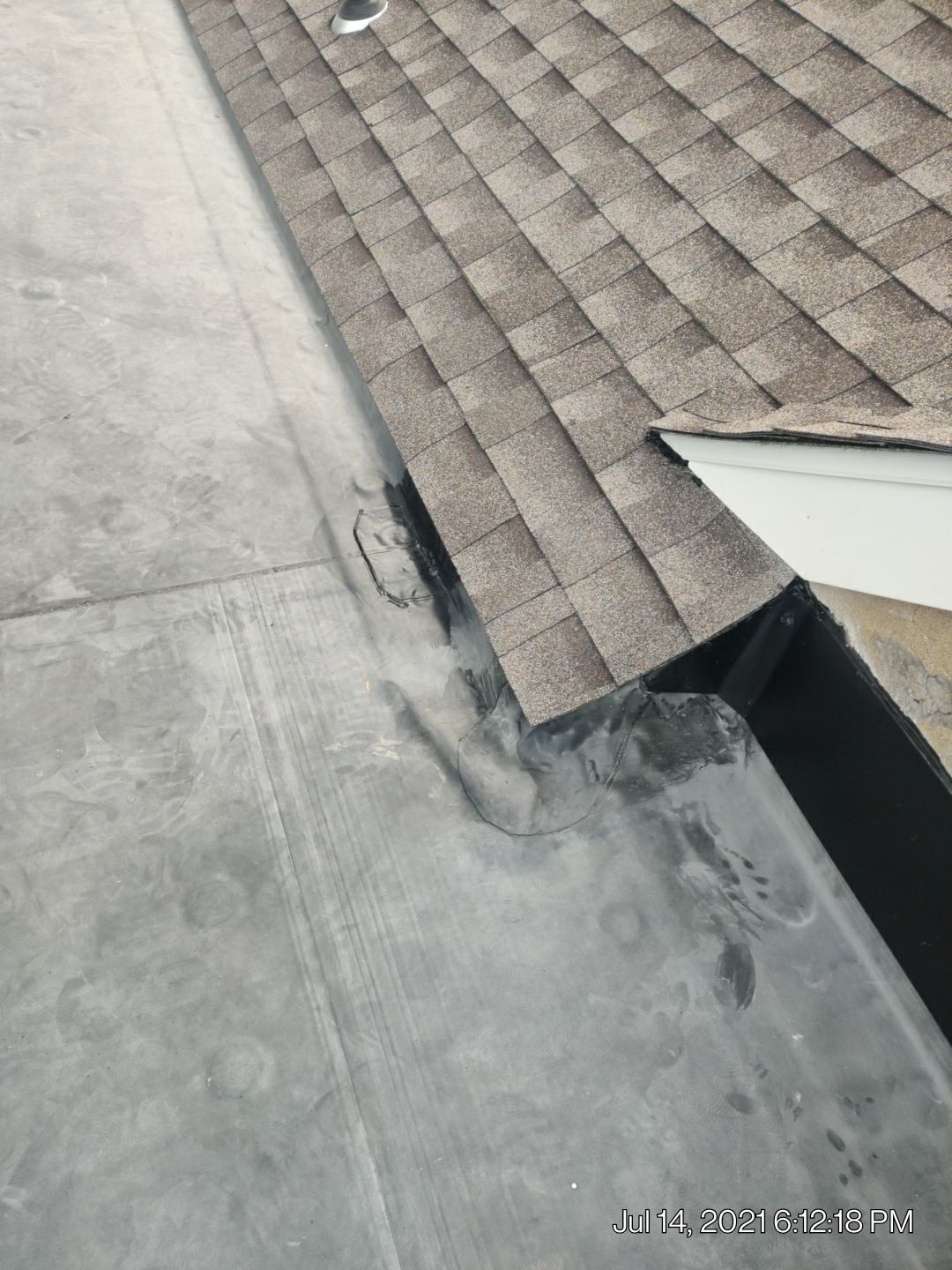 Roof repair and flashing detail on South Providence Road in Wallingford, PA